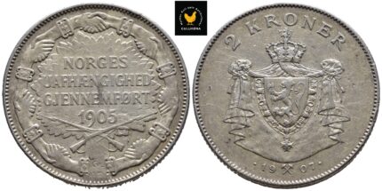 1907 Norge 2 Kroner Med Gevær