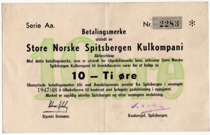1947/48 Norge 10 Øre Aa /Spitsbergen