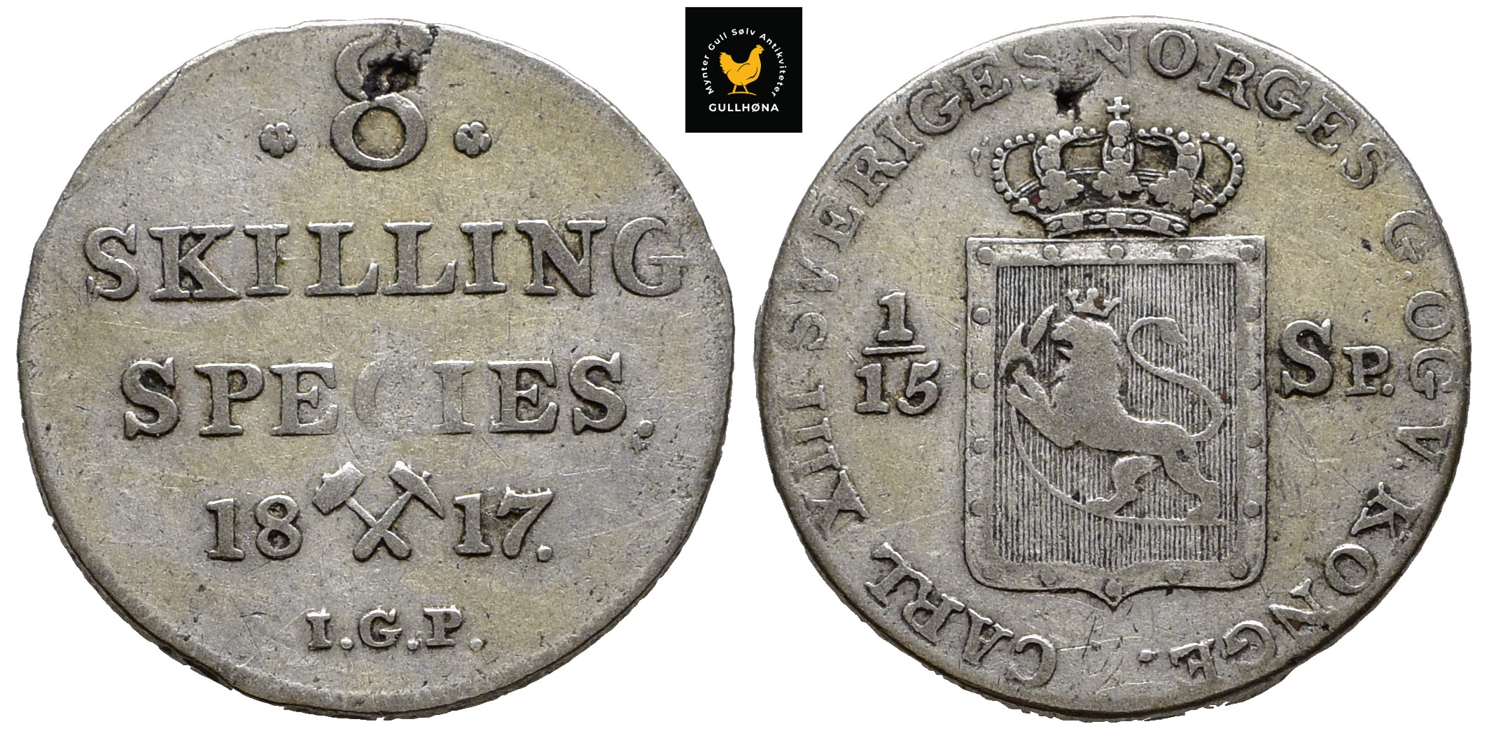 68692g00 1817 Norge 8 Skilling