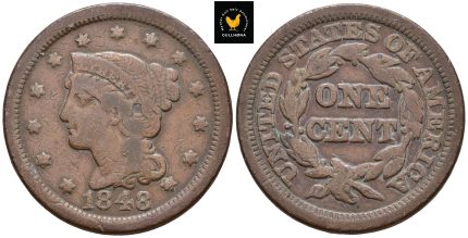 1848 USA 1 Cent - Braided Hair Cent