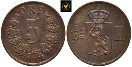 1876 Norge 5 Øre