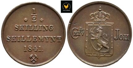1841 Norge 1/2 Skilling Med Stjerne