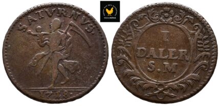 1718 Sverige Nødmynt 1 Daler ''Saturnus''