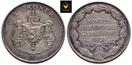 1907 Norge 2 Kroner Med Gevær