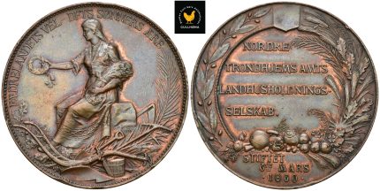 Nordre Trondhjems Amts Landhusholdningsselskab 1905. Bronse. 43 mm