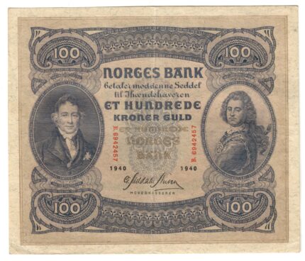 1940 Norge 100 Kroner B.6942457, 1