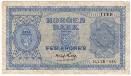 1950 Norge 5 Kroner E