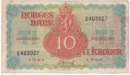 1944 Norge 10 Kroner London Z