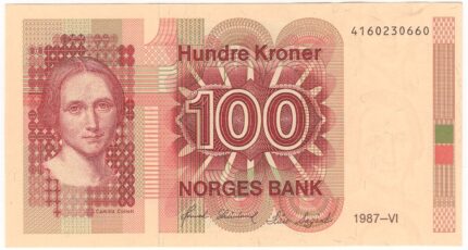 1987 Norge 100 Kroner 2stk I Nummerserie