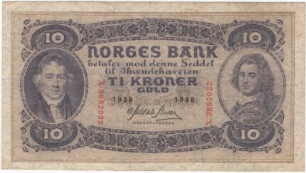 1938 Norge 10 Kroner X