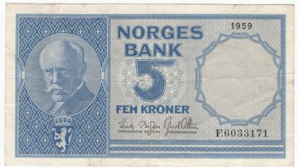 1959 Norge 5 Kroner F