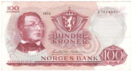1972 Norge 100 Kroner X Erstatningsseddel