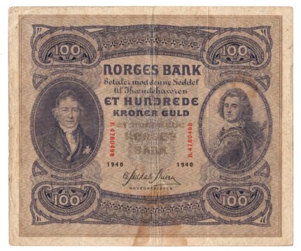 1940 Norge 100 Kroner B.4780498, 1/1-