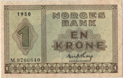 1950 Norge 1 Kroner M.9766840, 1+