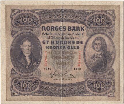 1942 Norge 100 Kroner B.8794812, 1