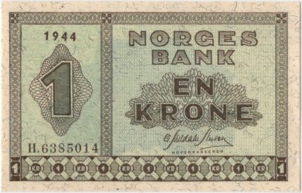 1944 Norge 1 Kroner H.6385014, 0/01