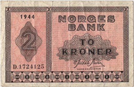 1944 Norge 2 Kroner, D.1724125, 1-