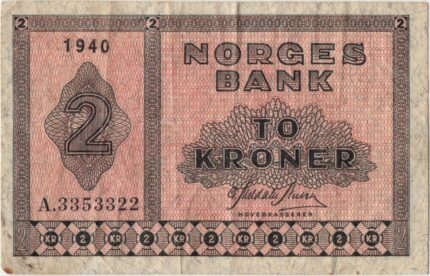 1940 Norge 2 Kroner, A.3353322, 1