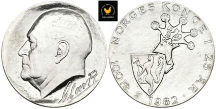 1982 Norge 100 Kroner - Norges konge i 25 år