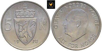 1970 Norge 5 Kroner, 0, Speilflater