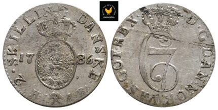 1786 Norge 2 Skilling, Bl, Sprekk, 01