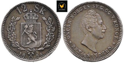 1854 Norge 12 Skilling, 1+