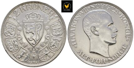 1917 Norge 2 Kroner, 0/01, Renset