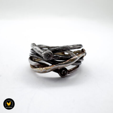 Ring i sølv med diamanter - "Small Nest" - Bjørg Jewellery