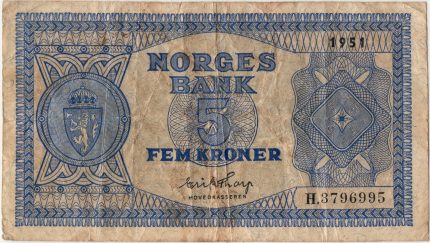1951 Norge 5 Kroner, H.3796995, 1-