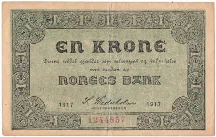 1917 Norge 1 Kroner, 1244857, 1+